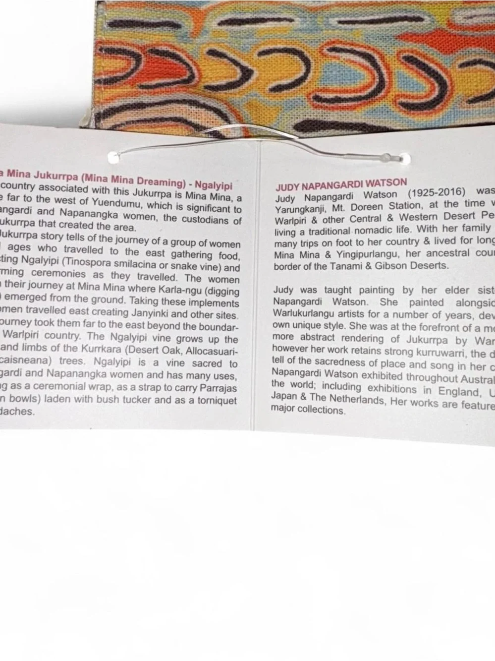 Judy Watson aboriginal Multicolor Cotton Art Pouch